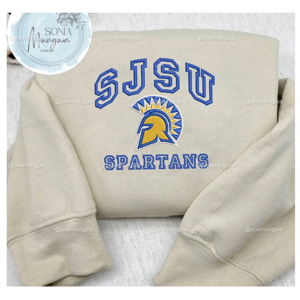 NCAA San Jose State Spartans Embroidered Sweatshirt Game Day Crewneck Hoodie